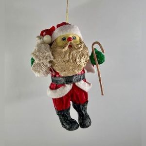 Vintage Santa Clause Paper Mache Christmas Ornament
